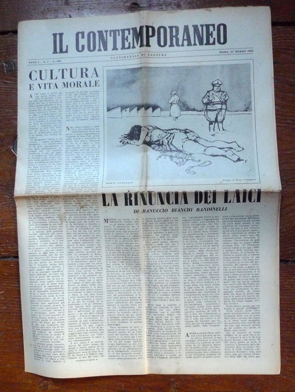 Lotto IL CONTEMPORANEO.SETTIMANALE DI CULTURA 1954-1957[Salinari,Trombadori