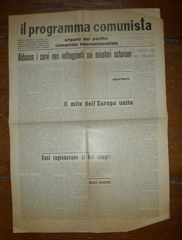 Lotto IL PROGRAMMA COMUNISTA ORGANO DEL PCInt 1960-1975[comunismo,Bordiga