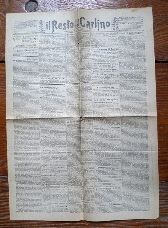 Lotto IL RESTO DEL CARLINO(LA PATRIA )GIORNALE DI BOLOGNA 1896-1903[quotidiano | Immagine Gallery 8