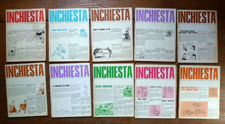 Lotto INCHIESTA.Rivista trimestrale,Dedalo 1971-82[politica,sociologia,150 ore