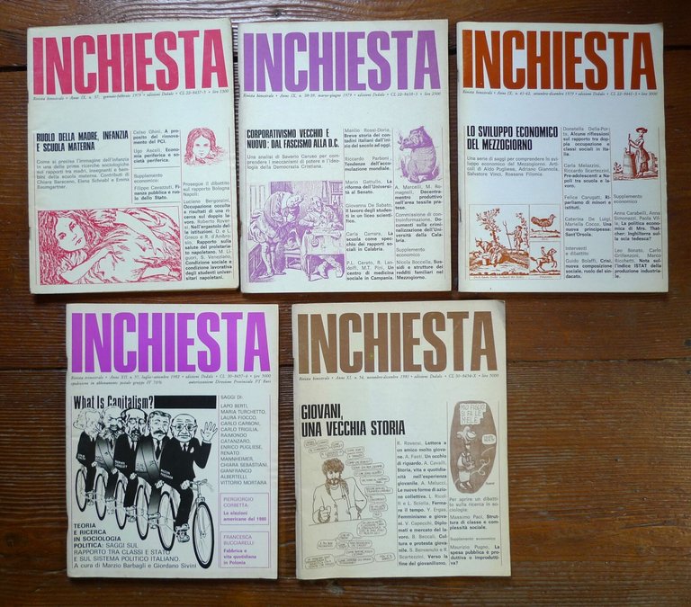 Lotto INCHIESTA.Rivista trimestrale,Dedalo 1971-82[politica,sociologia,150 ore