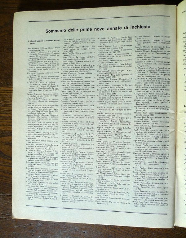 Lotto INCHIESTA.Rivista trimestrale,Dedalo 1971-82[politica,sociologia,150 ore