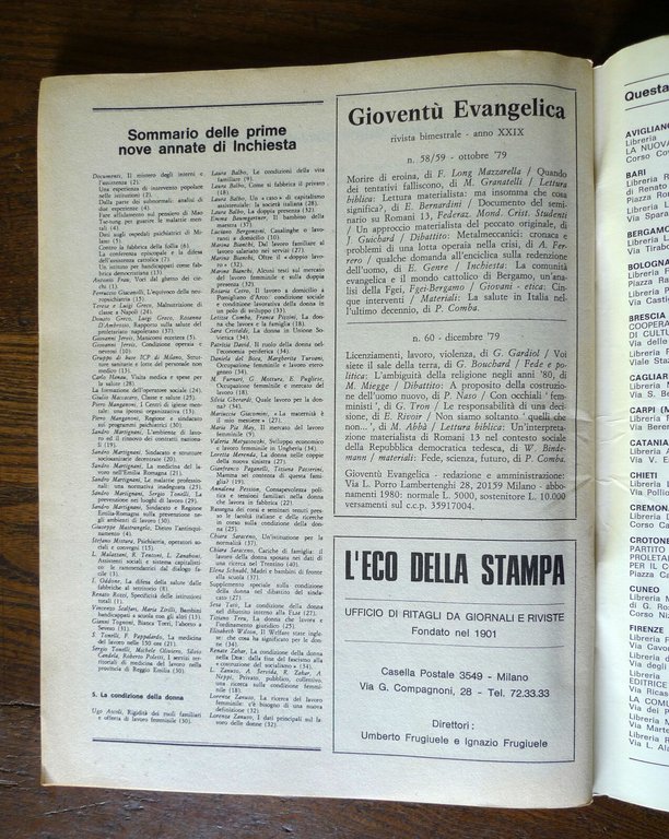 Lotto INCHIESTA.Rivista trimestrale,Dedalo 1971-82[politica,sociologia,150 ore
