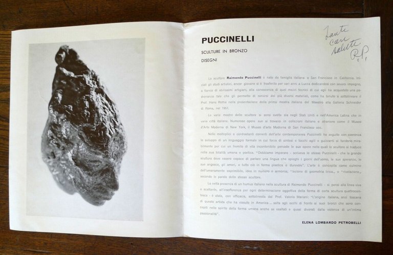 Lotto inviti mostre di RAIMONDO PUCCINELLI 1961[arte contemporanea,scultura