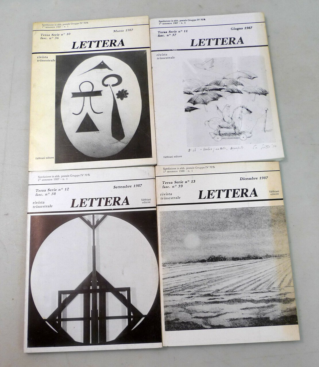 Lotto LETTERA.Rivista trimestrale,1987 Fabbiani[poesia,grafica,arte,annata