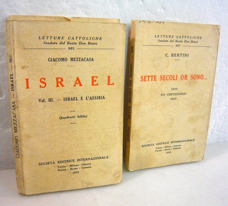 Lotto LETTURE CATTOLICHE,1932-1936[storia,religione,Israele,OZANAM