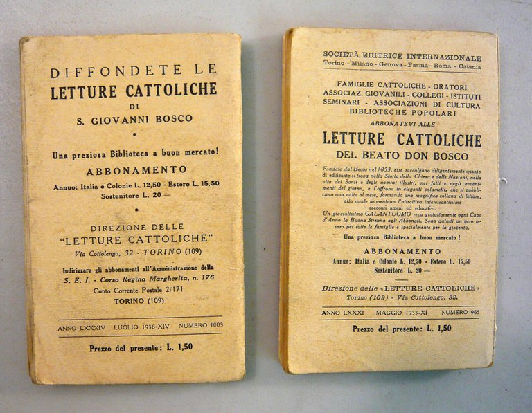 Lotto LETTURE CATTOLICHE,1932-1936[storia,religione,Israele,OZANAM