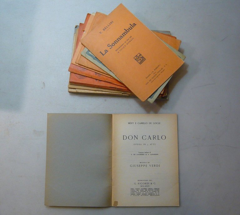 Lotto LIBRETTI D'OPERA[Meyerbeer,Giuseppe Verdi,Bellini,De Flotow, Ponchielli