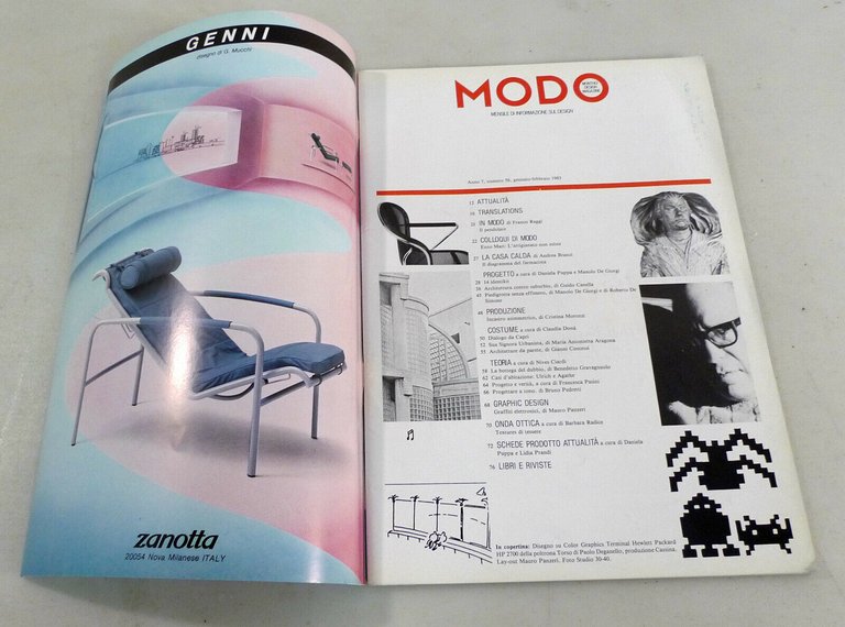 Lotto MODO.Mensile di informazione sul design.Annata 1983[architettura