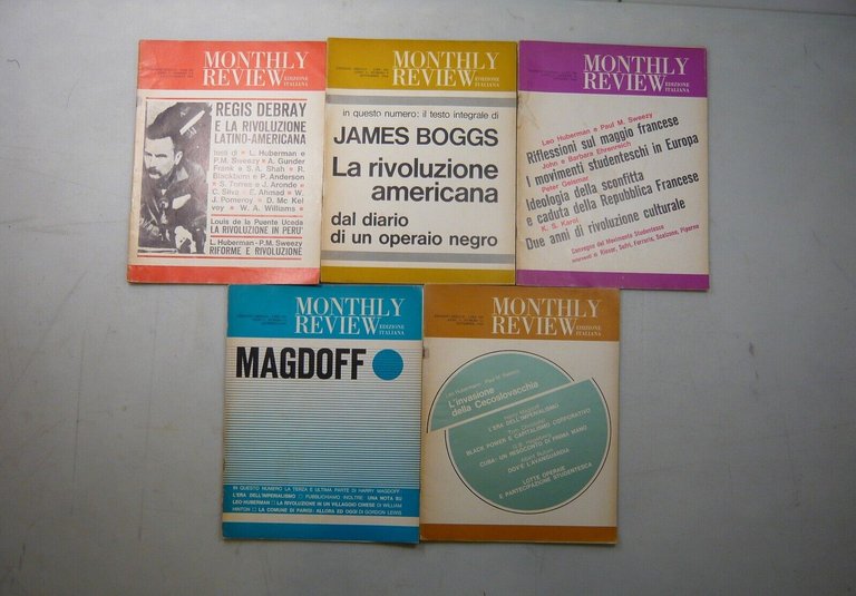 Lotto MONTHLY REVIEW,Dedalo, 1968, 5 numeri[Leo Guberman,Sweezy