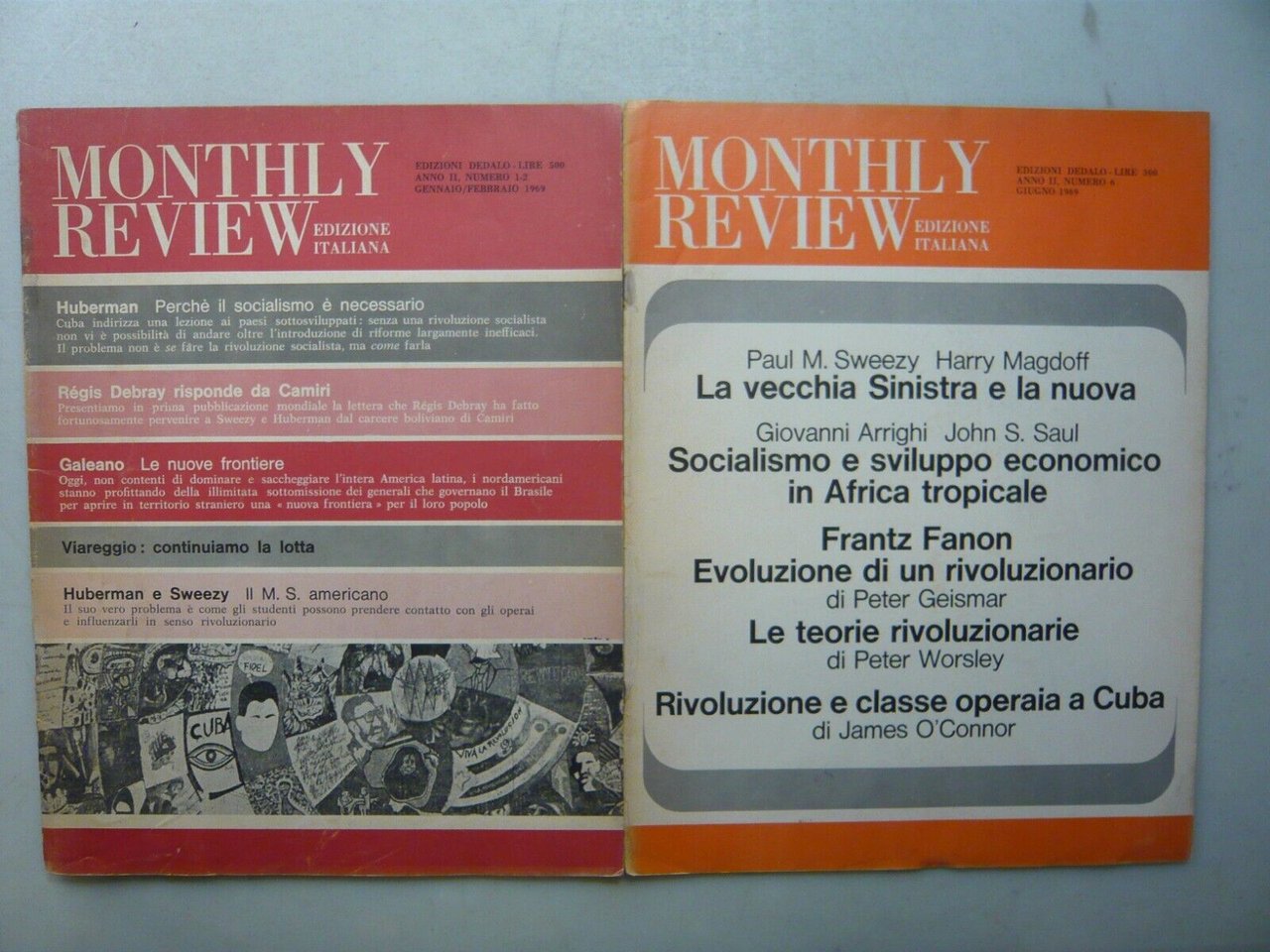 Lotto MONTHLY REVIEW,Dedalo, 1969, 2 numeri[Leo Guberman,Sweezy