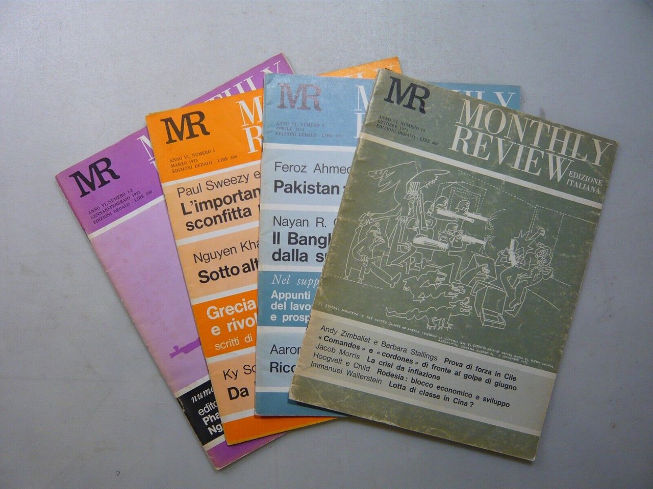 Lotto MONTHLY REVIEW,Dedalo, 1973, 4 numeri[Leo Guberman,Sweezy