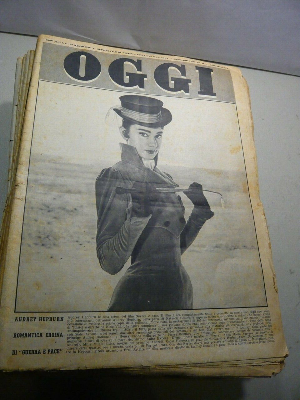 Lotto OGGI.Rivista settimanale di politica, attualità e cultura, 1956, 52 …