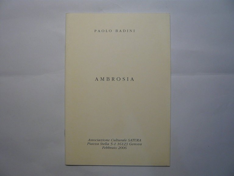 Lotto PAOLO BADINI[poesia, arte, Gentilizi, Rubini