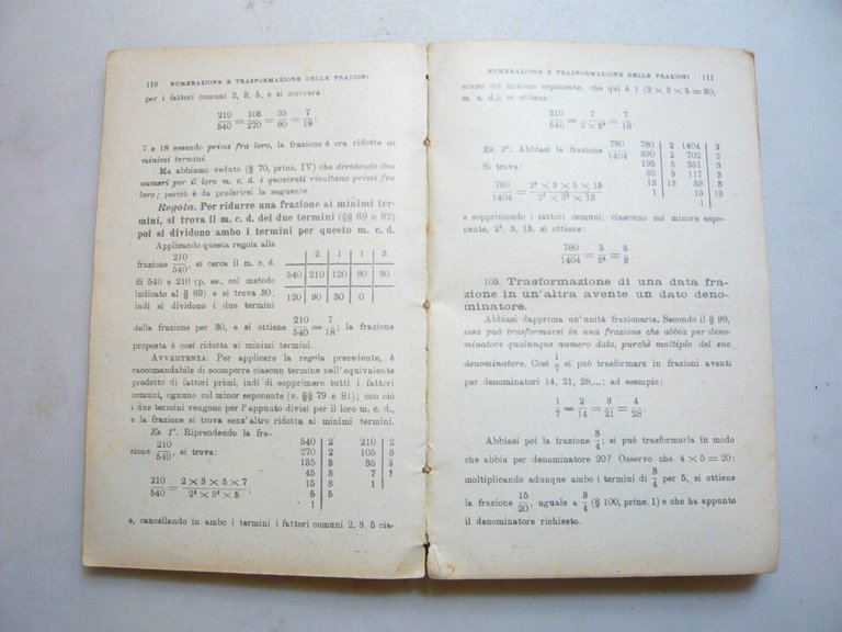 LOTTO PINCHERLE,GLI ELEMENTI DELL’ARITMETICA, 1920 e 1924,Bologna,Zanichelli