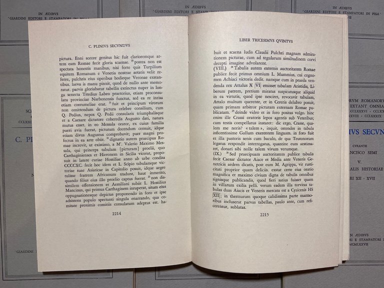 Lotto Plinius Secundus,NATURALIS HISTORIAE,TESTIMONIA DE VITA, Giardini ed 1978 | Immagine Gallery 3