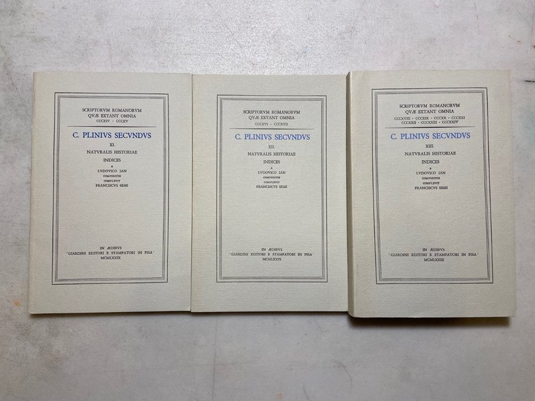 Lotto Plinius Secundus,NATURALIS HISTORIAE,TESTIMONIA DE VITA, Giardini ed 1978 | Immagine Gallery 4