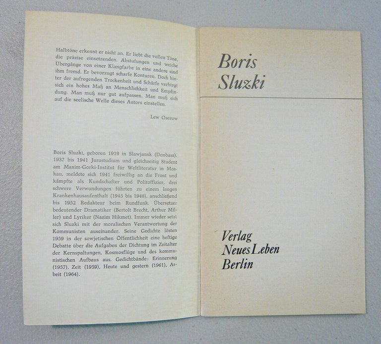 Lotto POESIEALBUM,1968 Neues Leben[poesia,KIRSTEN,MATWEJEWA,HOLDERLIN,MORIKE