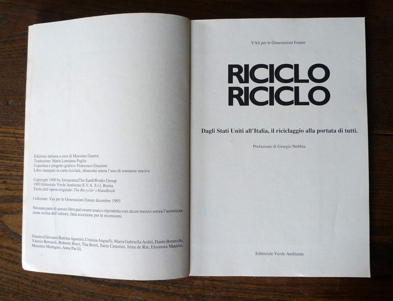 Lotto:PREVENIRE CONVIENE.SEMINARIO'87/RICICLO/L'AMBIENTE IN BOLLETTA,'93[ENERGIA