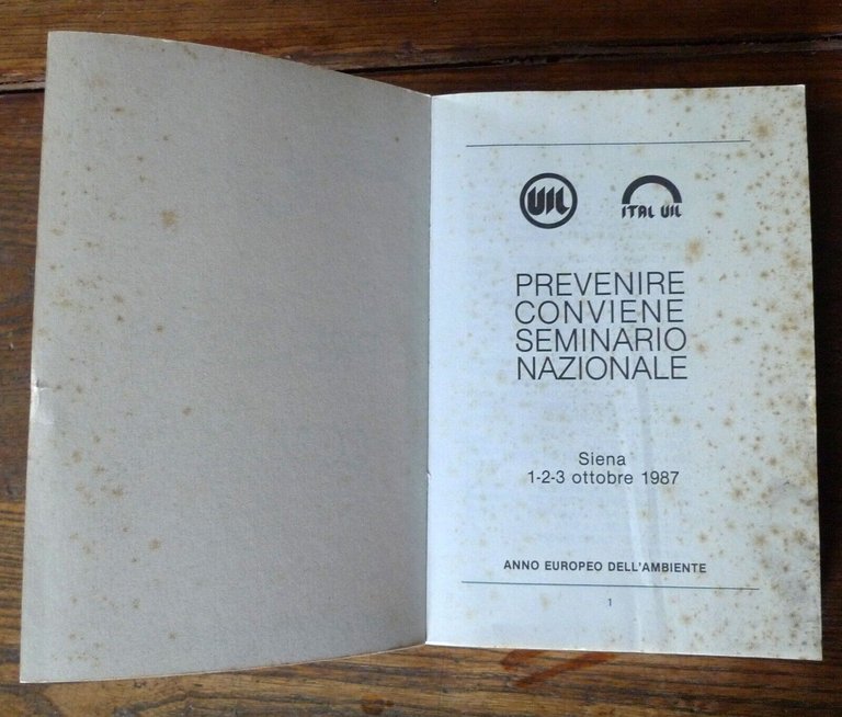 Lotto:PREVENIRE CONVIENE.SEMINARIO'87/RICICLO/L'AMBIENTE IN BOLLETTA,'93[ENERGIA