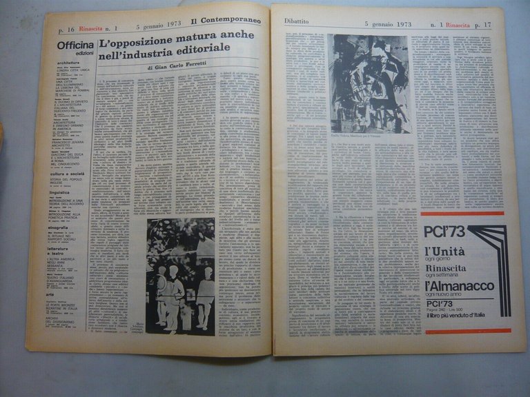 Lotto RINASCITA.Settimanale fondato da Palmiro Togliatti, 1973[38 numeri
