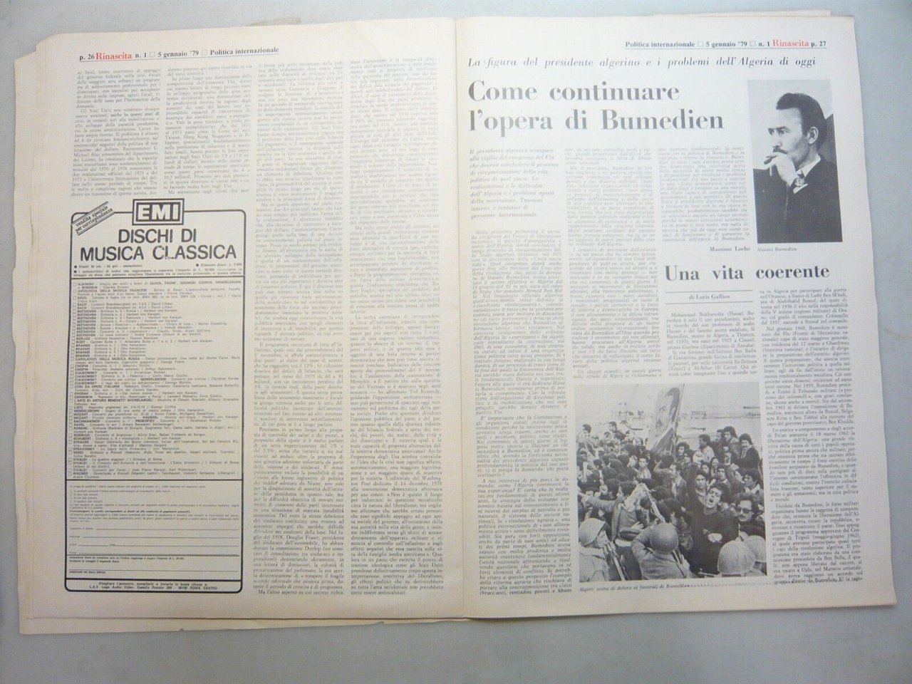 Lotto RINASCITA.Settimanale fondato da Palmiro Togliatti, 1979[ annata completa