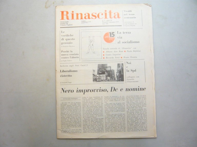 Lotto RINASCITA.Settimanale fondato da Palmiro Togliatti, 1979[ annata completa