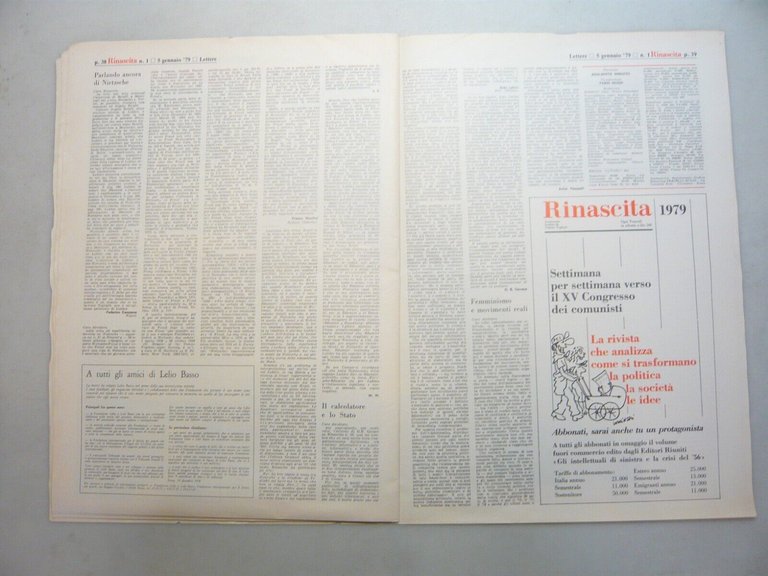 Lotto RINASCITA.Settimanale fondato da Palmiro Togliatti, 1979[ annata completa
