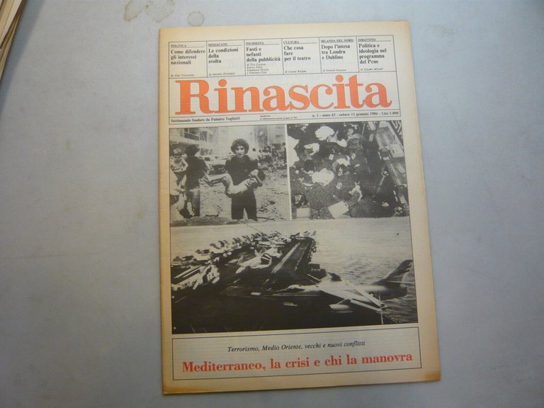 Lotto RINASCITA.Settimanale fondato da Palmiro Togliatti, 1986[annata completa
