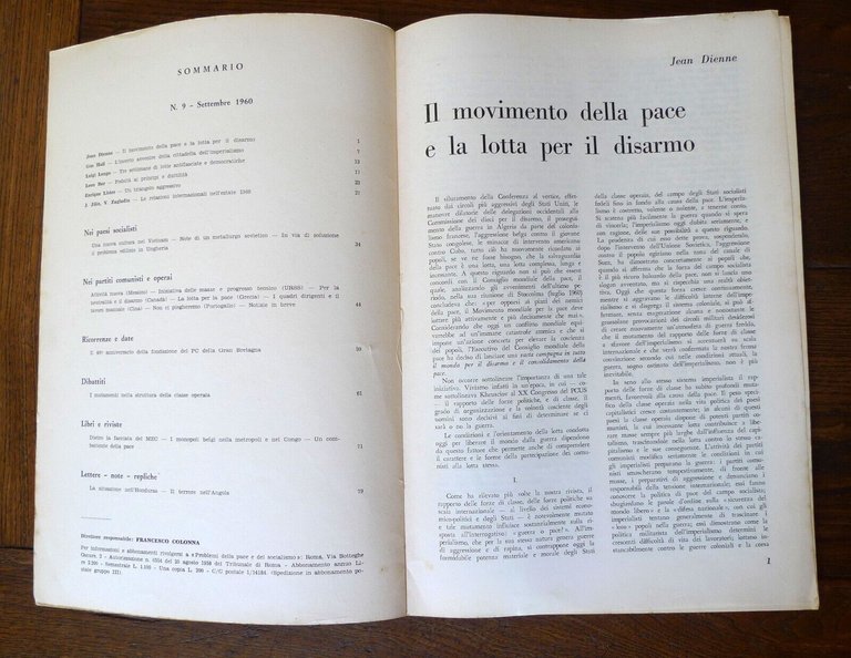 Lotto rivista PROBLEMI DELLA PACE E DEL SOCIALISMO 1958-1964[partiti comunisti