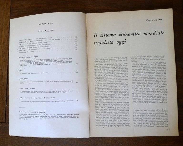 Lotto rivista PROBLEMI DELLA PACE E DEL SOCIALISMO 1958-1964[partiti comunisti