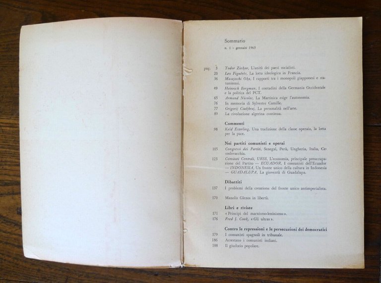 Lotto rivista PROBLEMI DELLA PACE E DEL SOCIALISMO 1958-1964[partiti comunisti