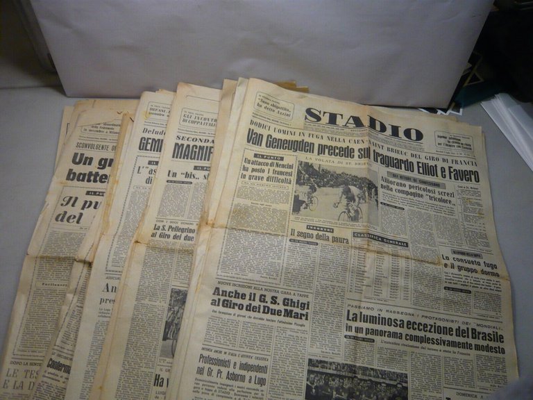 Lotto STADIO. Quotidiano sportivo, luglio 1958, 17 numeri