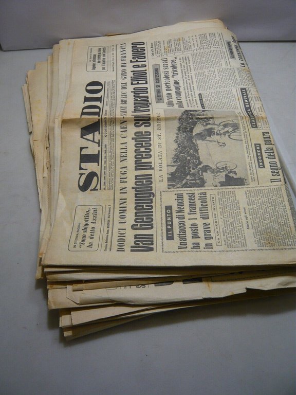 Lotto STADIO. Quotidiano sportivo, luglio 1958, 17 numeri