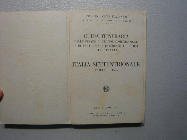 Lotto Touring Club,GUIDA DELLE STRADE DI GRANDE COMUNICAZIONE