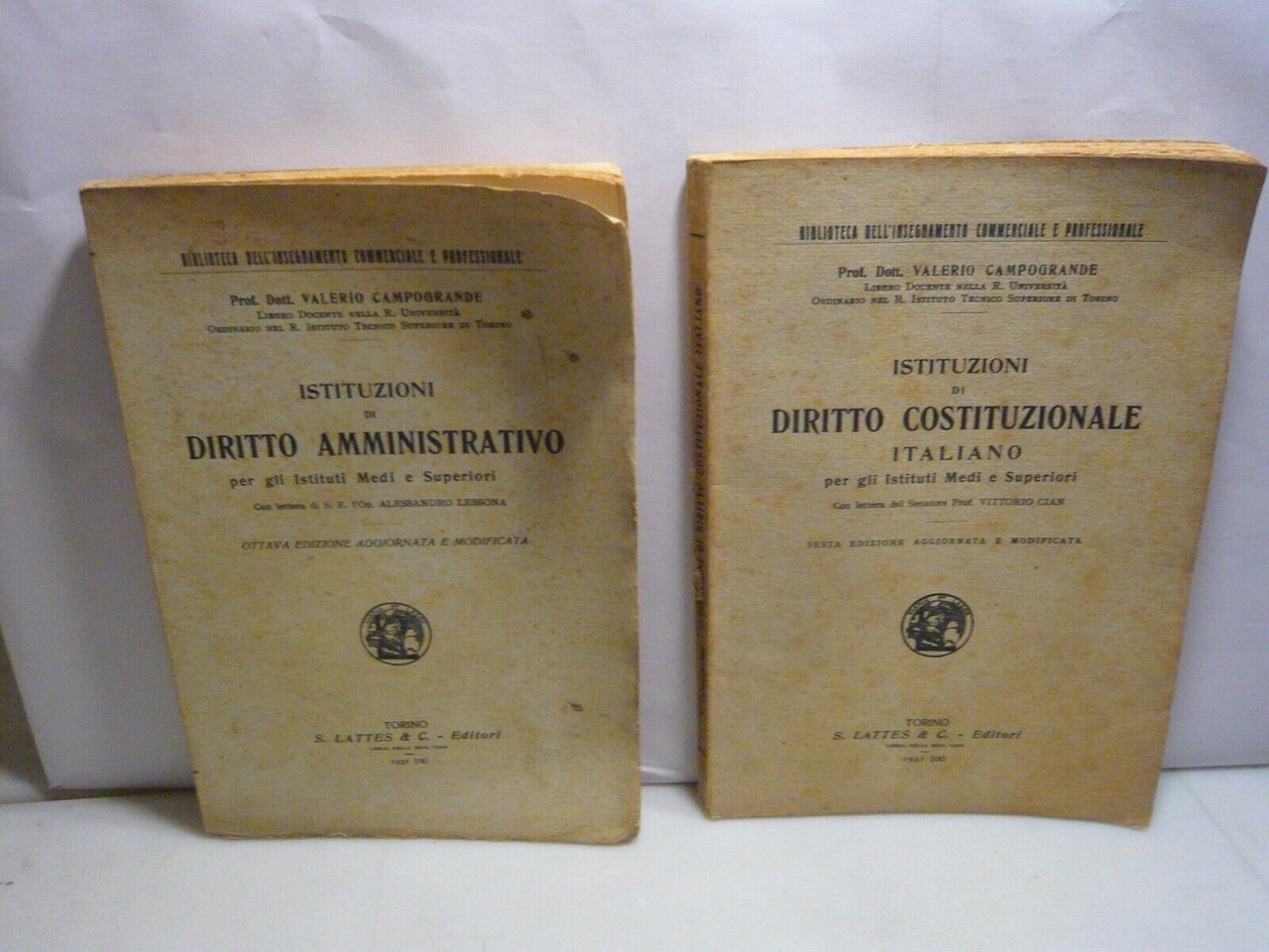 Lotto Valerio Campogrande,ISTITUZIONI DI DIRITTO COSTITUZIONALE E AMMINISTRATIVO