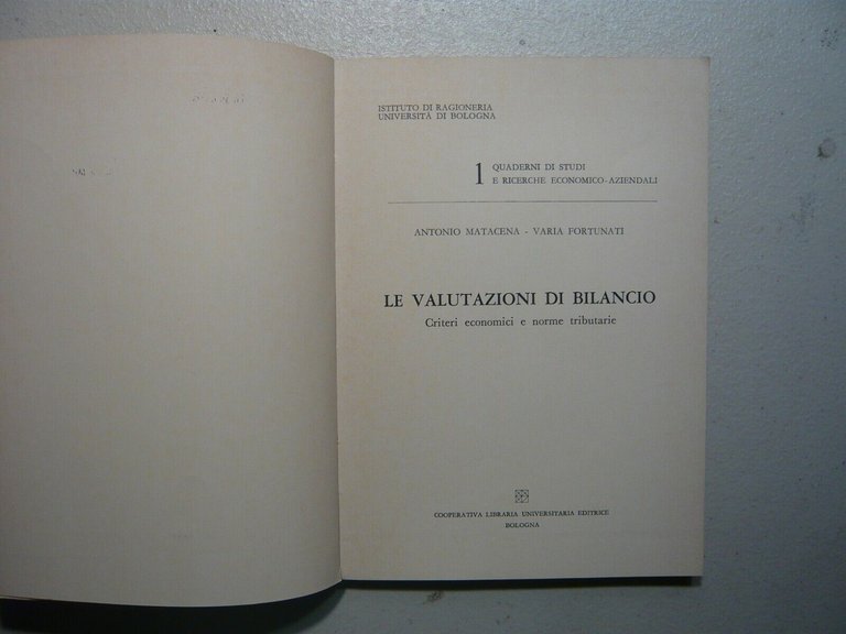 Lotto VARIA FORTUNATI MARZAROLI,1975 - 2002[economia, bilancio,Matacena