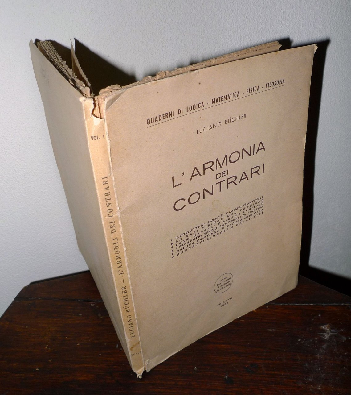 Luciano Büchler,L'ARMONIA DEI CONTRARI,1955 Trieste[storia FISICA,EINSTEIN