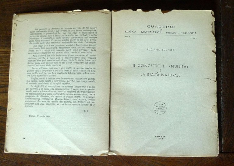 Luciano Büchler,L'ARMONIA DEI CONTRARI,1955 Trieste[storia FISICA,EINSTEIN