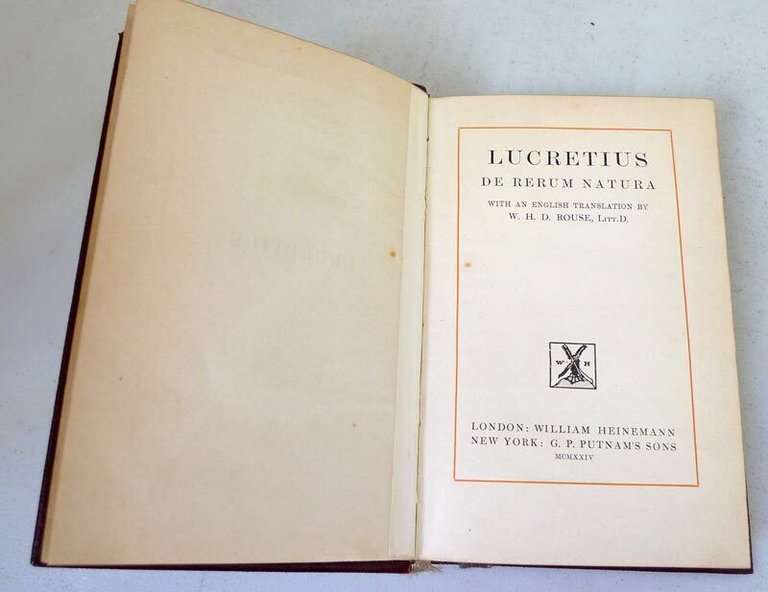 Lucretius,DE RERUM NATURA/On the Nature of Things,1924[Rouse,Latin/English