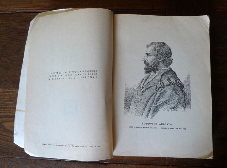 Ludovico Ariosto,ORLANDO FURIOSO,1962 Nerbini[TESTO INTEGRALE+volgarizzazione