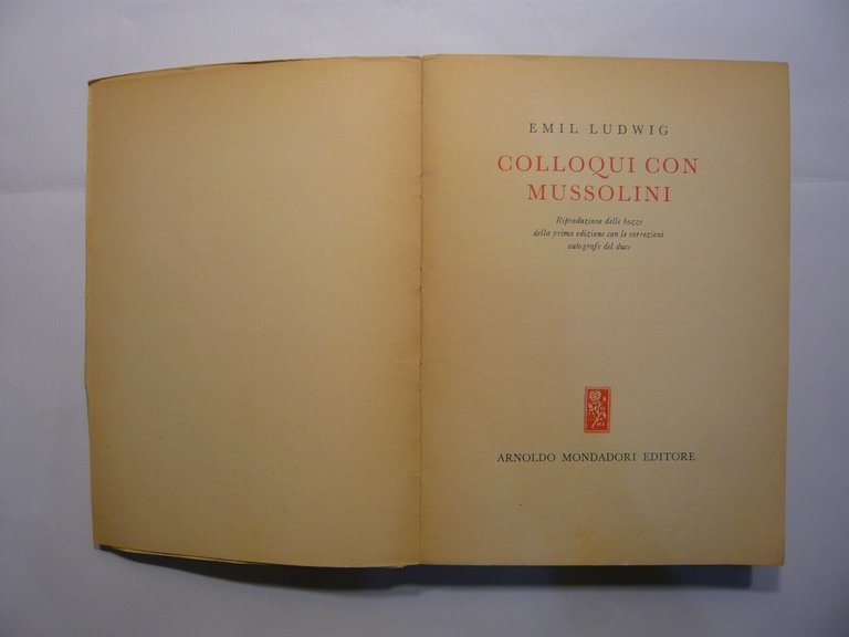 Ludwig, COLLOQUI CON MUSSOLUNI,1950[Fascismo