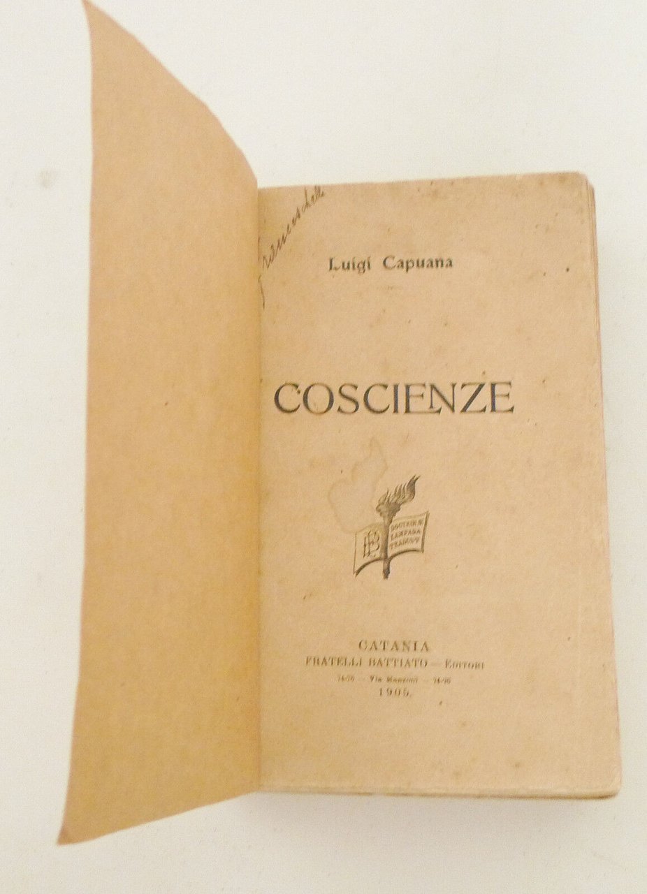 Luigi Capuana,COSCIENZE,1905 Fratelli Battiato,prima edizione