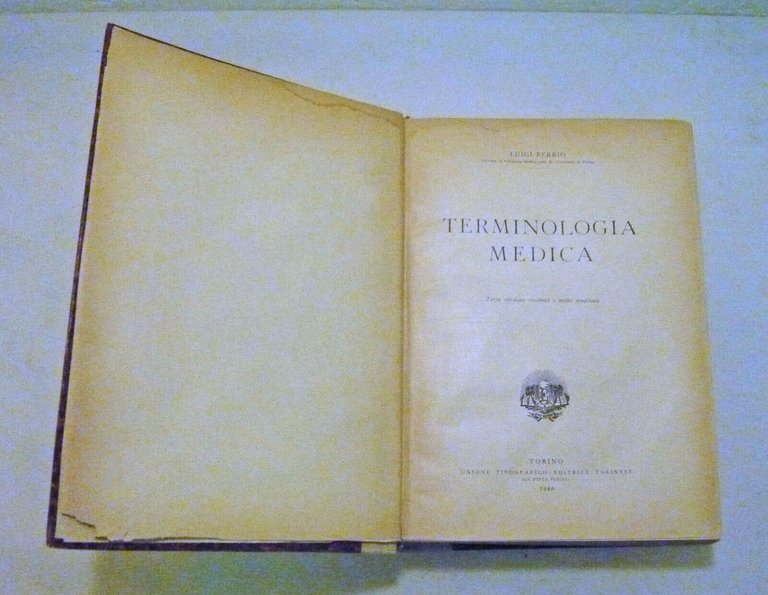 Luigi Ferrio,TERMINOLOGIA MEDICA,1946 UTET[medicina