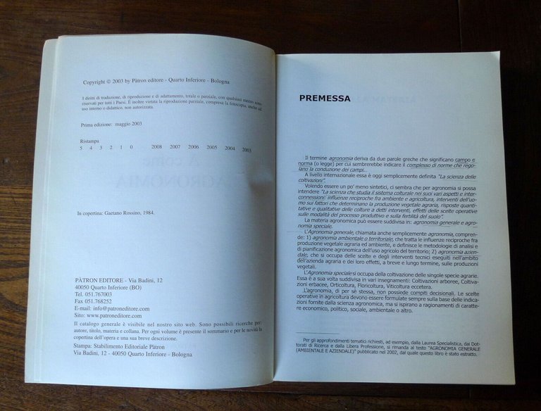 Luigi Giardini,A COME AGRONOMIA,2003 Patron[AGRICOLTURA,ECOSISTEMI AGRICOLI