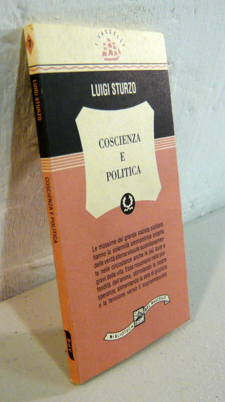 Luigi Sturzo,COSCIENZA E POLITICA,1993 Biblioteca del Vascello