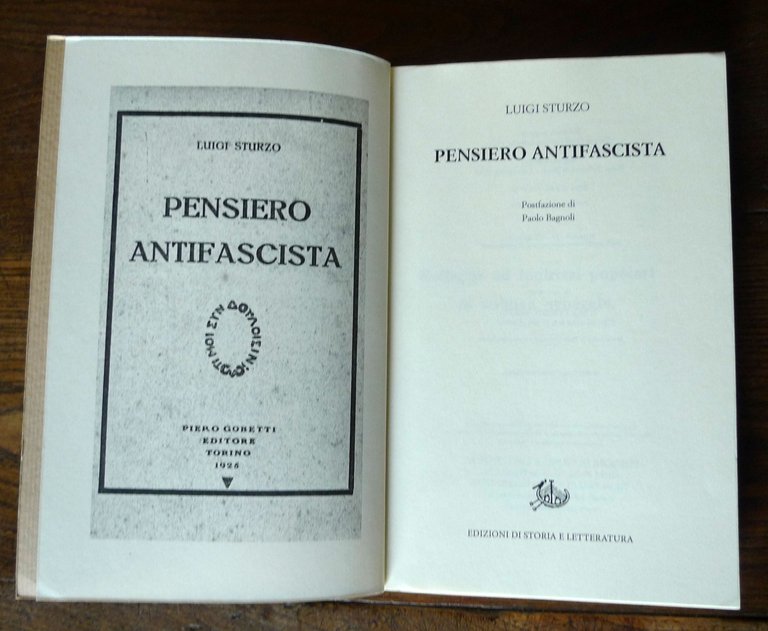 Luigi Sturzo,PENSIERO ANTIFASCISTA,2014 Ed.Storia e Letteratura[Piero Gobetti | Immagine Gallery 3
