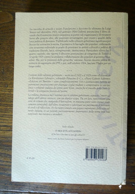 Luigi Sturzo,POPOLARISMO E FASCISMO,2013 Ed.Storia e Letteratura[Piero Gobetti | Immagine Gallery 2