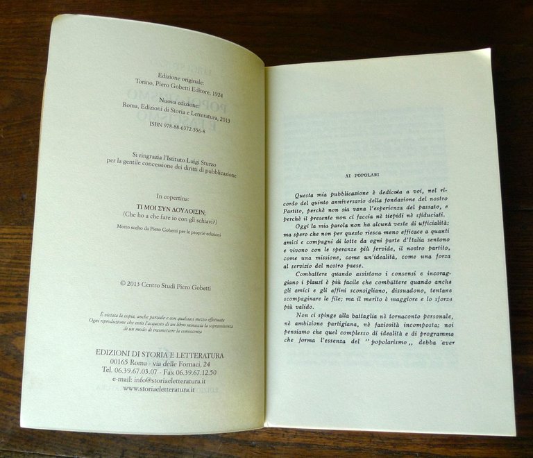 Luigi Sturzo,POPOLARISMO E FASCISMO,2013 Ed.Storia e Letteratura[Piero Gobetti | Immagine Gallery 4