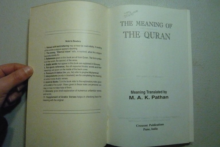 M.A.K. Pathan,THE MEANING OF THE QURAN,India 1993[Corano,